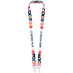 Tour de cou pour sublimation en rPET avec 2 porte-clés Leia