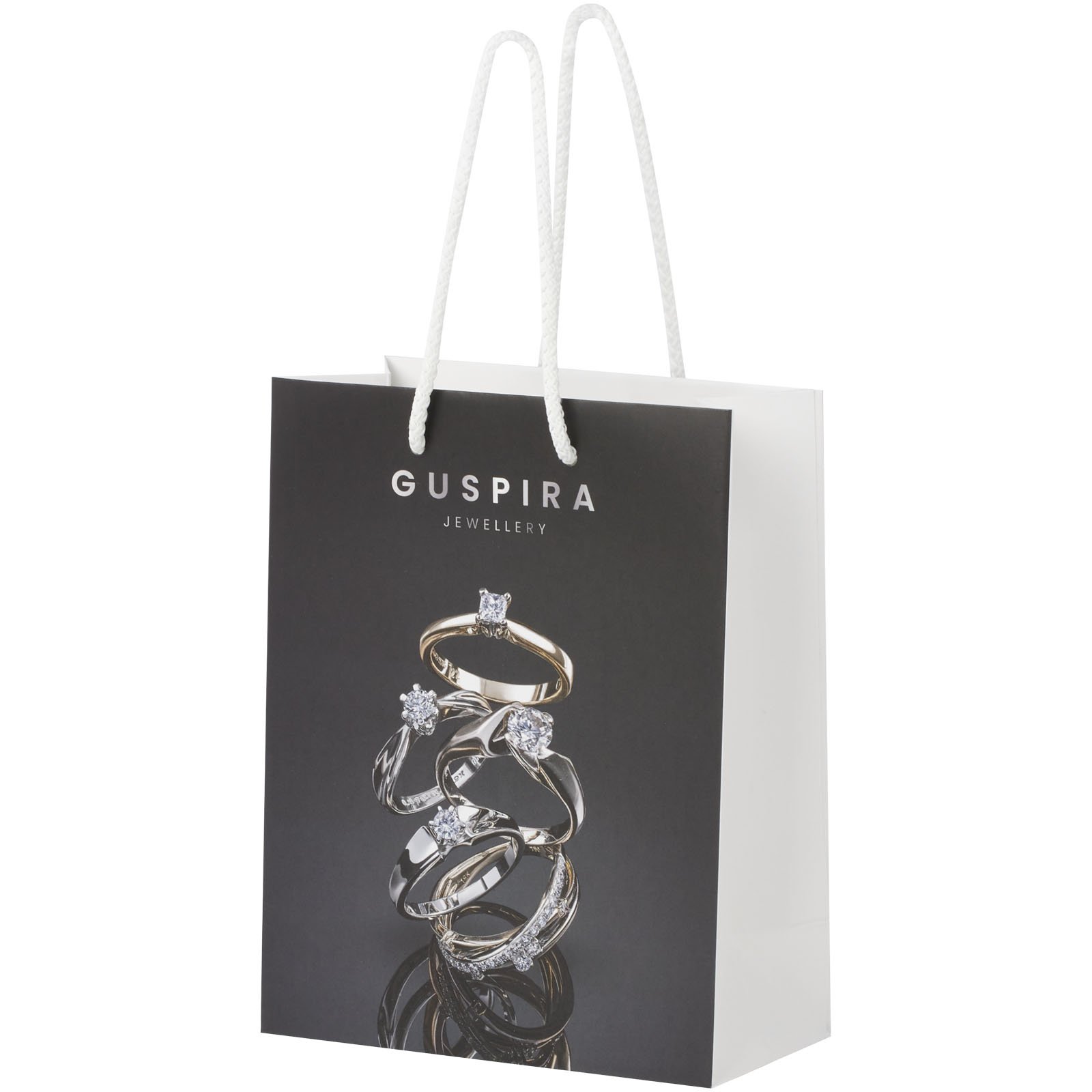 1ZB00901-1 Sac en papier 170 g/m2 intégra fait à la main avec poignées torsadées en plastique, 18 x 9 x 23 cm – Image 1