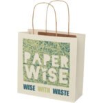Sac en papier fabriqué à partir d déchets agricoles 150 g/m2 avec poignées torsadées, 24 x 9 x 24 cm