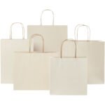 Sac en papier fabriqué à partir d déchets agricoles 150 g/m2 avec poignées torsadées, 24 x 9 x 24 cm – Image 8