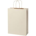 Sac en papier fabriqué à partir de déchets agricoles 150 g/m2 avec poignées torsadées, 31 x 12 x 41 cm – Image 4