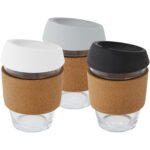 Gobelet Lidan de 360 ml en verre borosilicate avec grip en liège et couvercle en silicone – Image 9