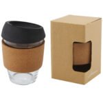 Gobelet Lidan de 360 ml en verre borosilicate avec grip en liège et couvercle en silicone – Image 12