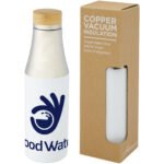 Bouteille Hulan de 540 ml en acier inoxydable avec  cuivre et isolation par le vide avec couvercle en bambou – Image 5