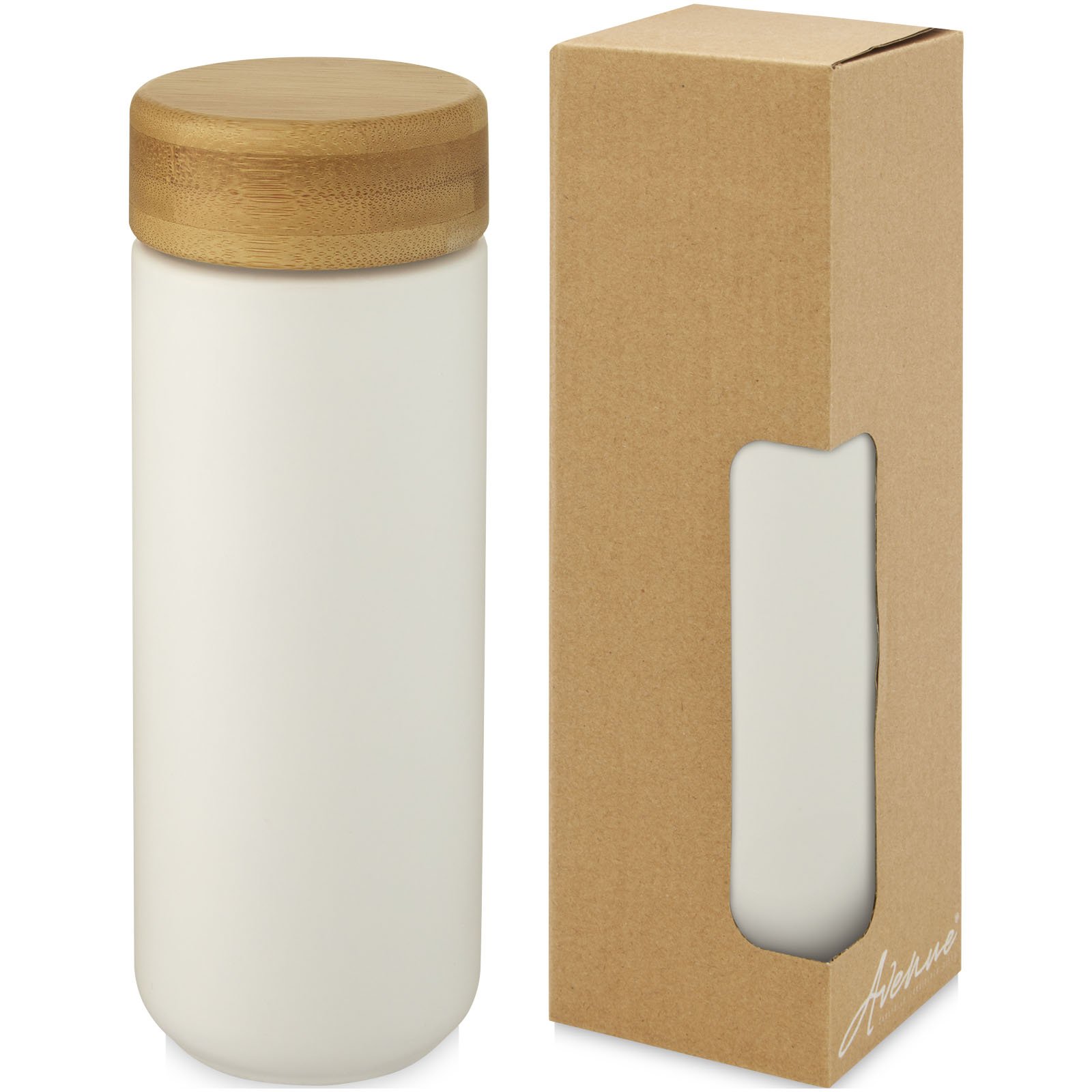 10070501-1 Gobelet en céramique Lumi de 300 ml avec couvercle en bambou – Image 1