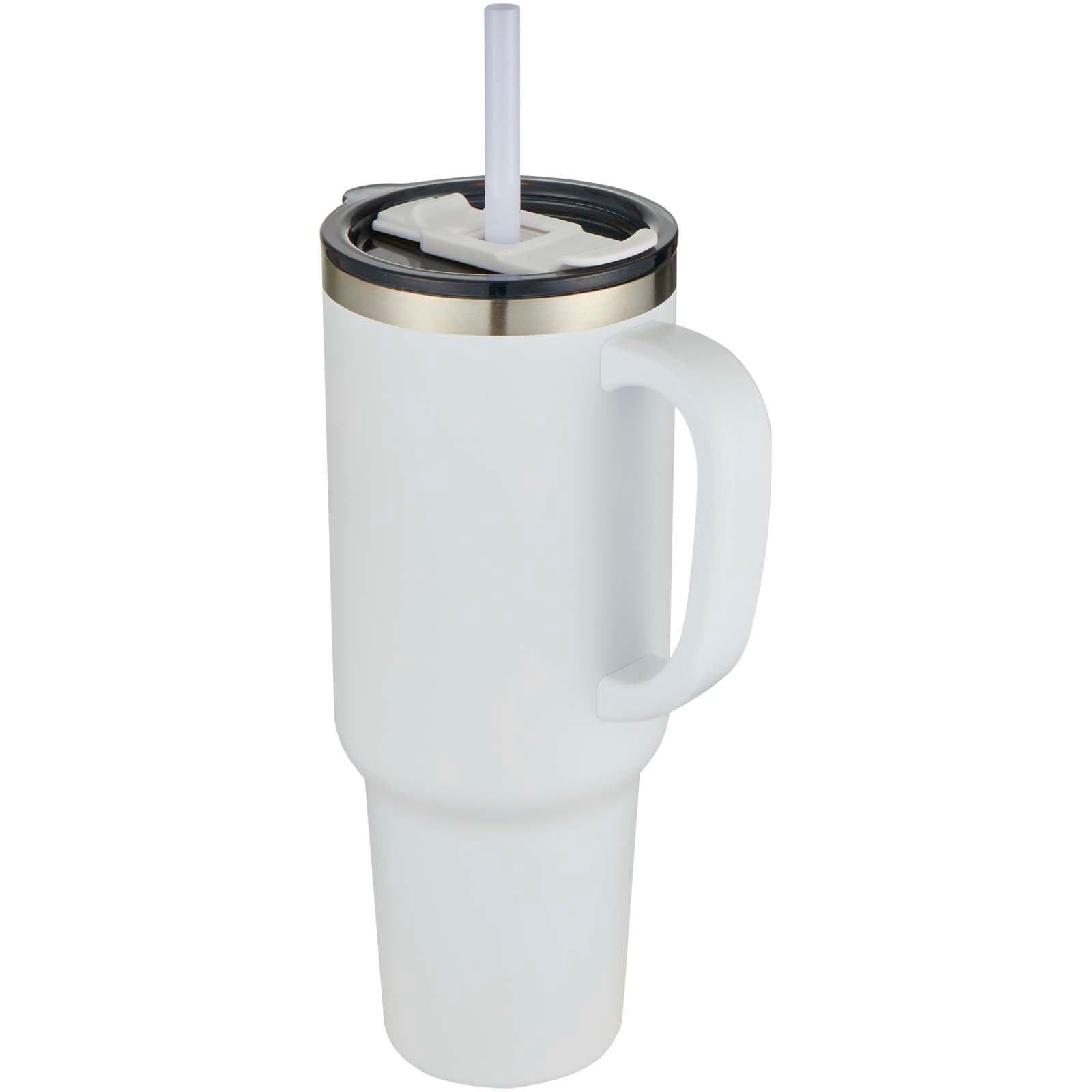 10080201-1 Mug Sydney 1200 ml double paroi certifié RCS avec isolation par le vide et couche de cuivre avec paille – Image 1