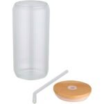 Pot de 500 ml en verre borosilicate Mirage simple paroi avec couvercle en bambou – Image 4