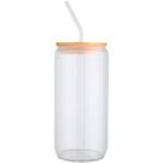 Pot de 500 ml en verre borosilicate Mirage simple paroi avec couvercle en bambou – Image 2