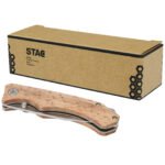 Couteau de poche en bois Dave avec clip de ceinture – Image 7