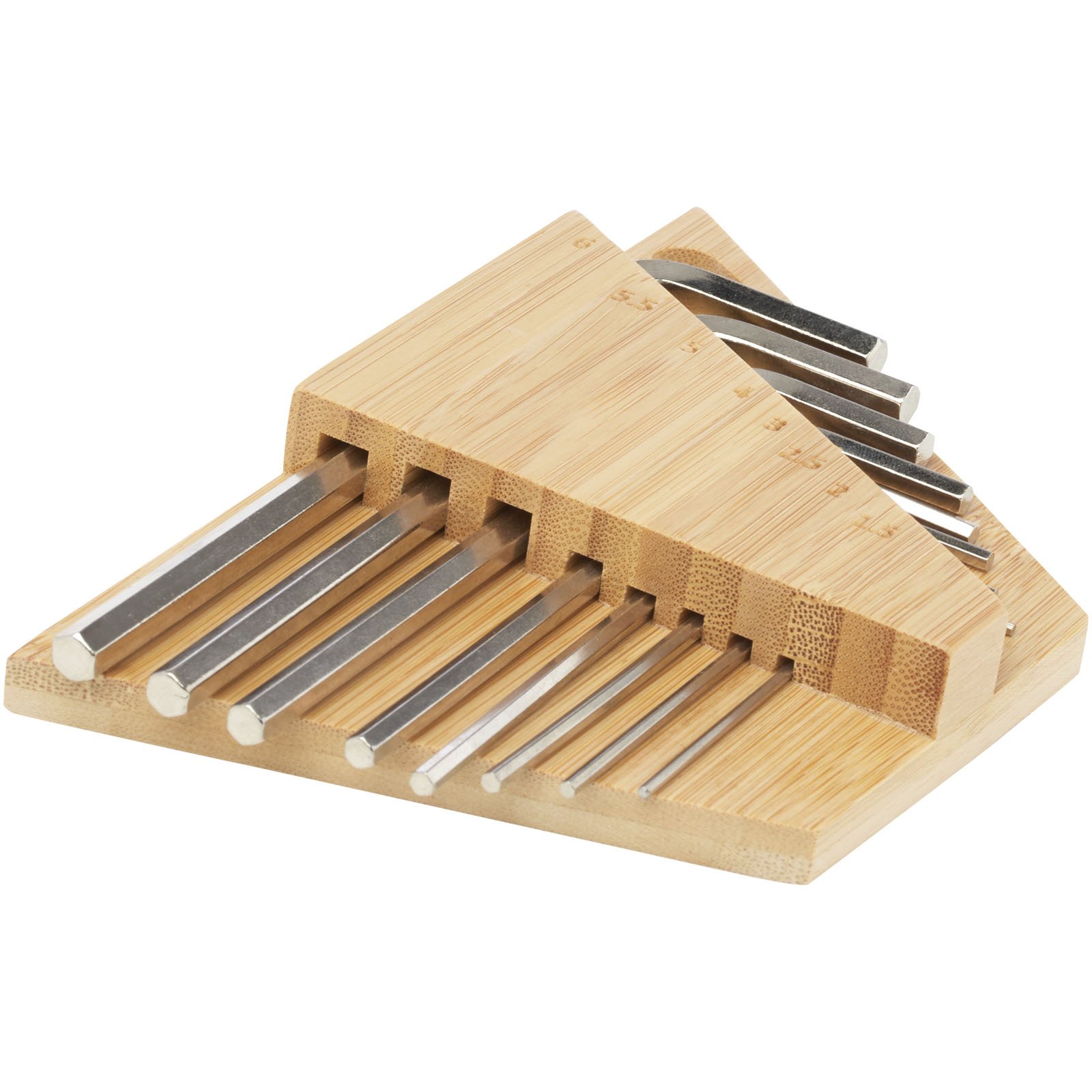10457606-1 Trousse à outils Allen en bambou à clé hexagonale – Image 1