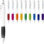 Stylo bille avec corps blanc et grip coloré Nash (encre noire) – Image 5