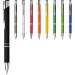 Stylo bille rétractable doux au toucher Moneta (encre noire)