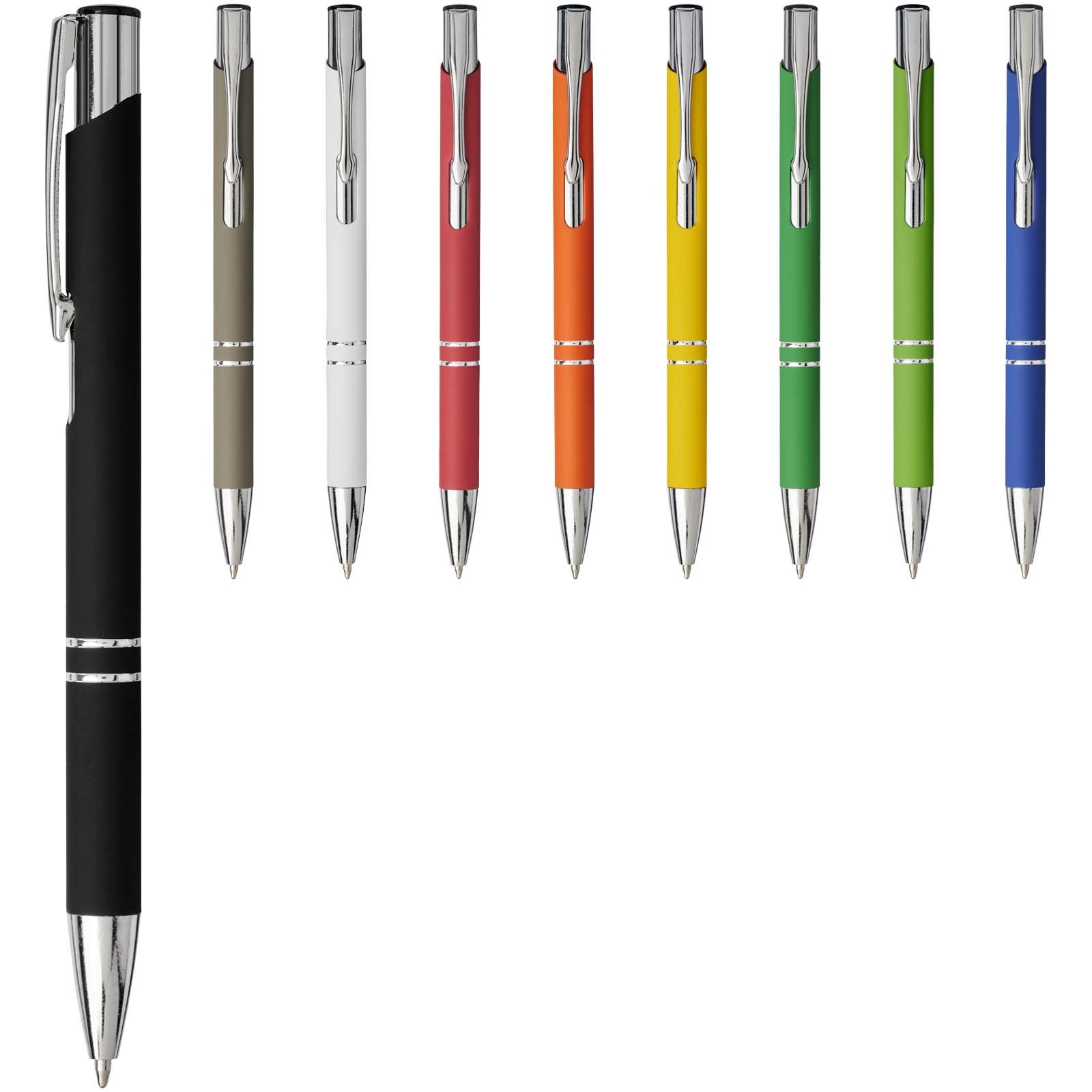 10743700-1 Stylo bille rétractable doux au toucher Moneta (encre noire) – Image 1