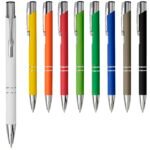 Stylo bille rétractable doux au toucher Moneta (encre noire) – Image 6