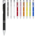 Stylo bille rétractable en aluminium anodisé Moneta (encre noire) – Image 6