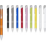 Stylo bille rétractable en aluminium anodisé Moneta (encre noire) – Image 4