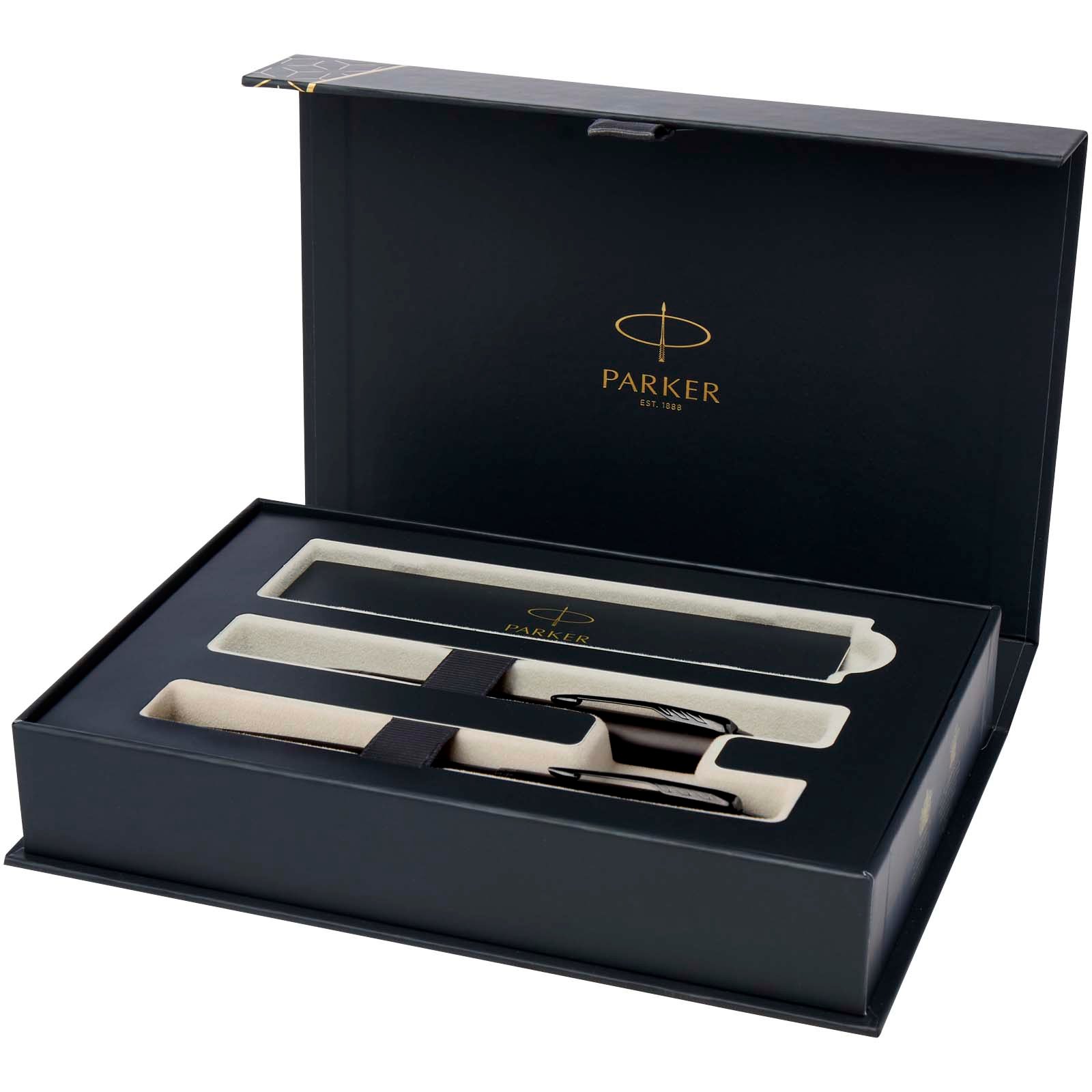 10782082-1 Parure IM avec stylo roller et stylo bille achromatiques Parker (encre noire/bleue) – Image 1