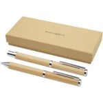 Coffret cadeau stylo bille et stylo roller Apolys en bambou  (encre noire) – Image 8