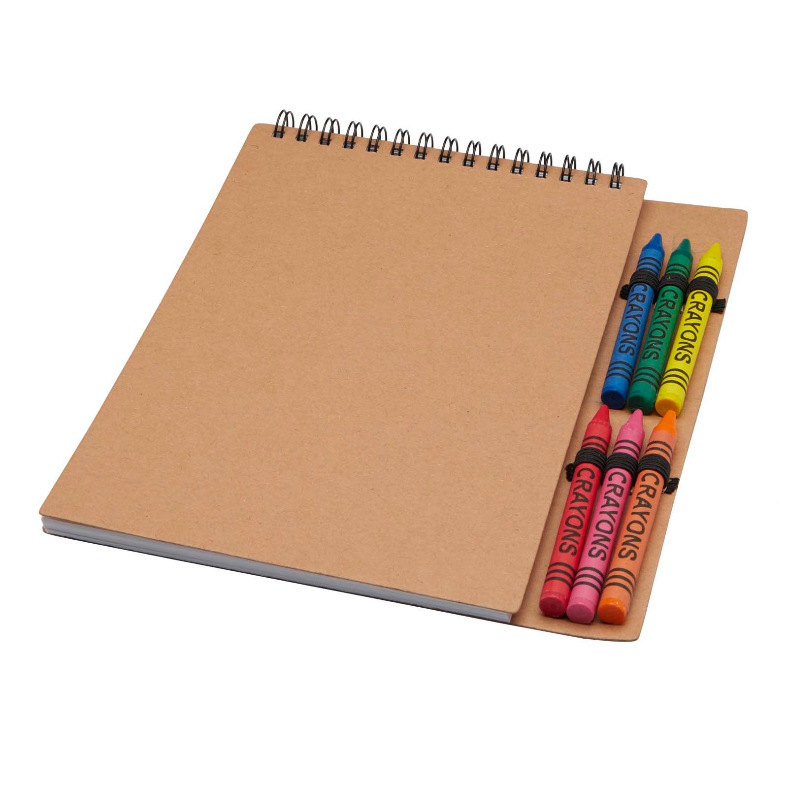 10796706-1 Carnet de notes à spirales Doodle A5 à couverture souple et set de crayons gras – Image 1