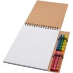 Carnet de notes à spirales Doodle A5 à couverture souple et set de crayons gras – Image 5