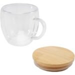 Tasse en verre Lenora de 250 ml avec couvercle en bambou – Image 5