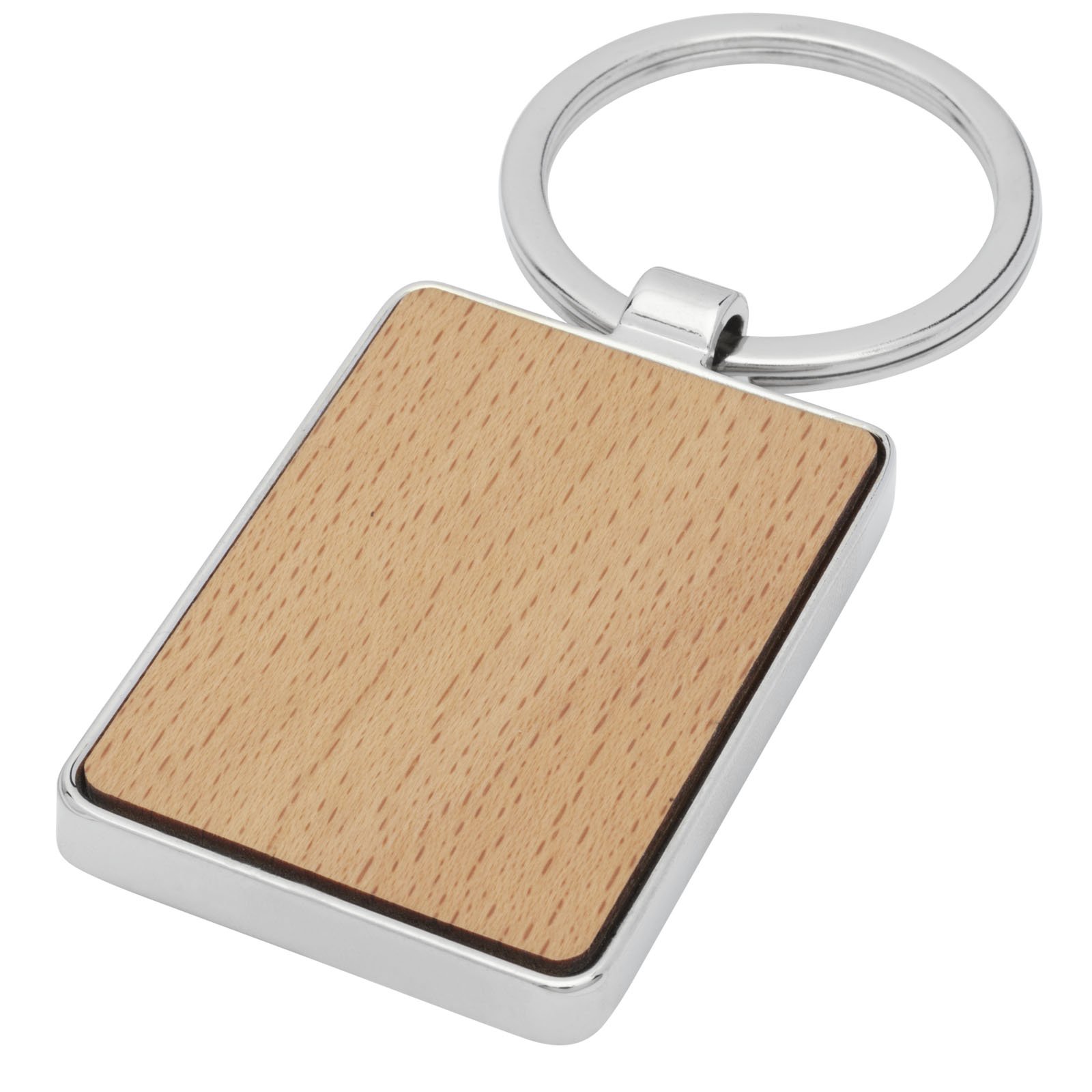 11812471-1 Porte-clés rectangulaire Mauro en bois de hêtre – Image 1