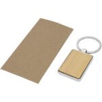 Porte-clés rectangulaire Neta en bambou – Image 5