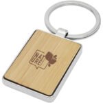Porte-clés rectangulaire Neta en bambou – Image 3
