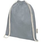 Sac avec cordon Oregon en coton recyclé 140 g/m² certifié GRS – Image 10
