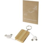 Câble de chargement Reel porte-clés en bambou rétractable 6-en-1 – Image 5