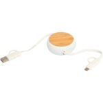 Câble rétractable 5 en 1 Chechia de 100 cm en plastique recyclé pour la synchronisation des données et la charge rapide de 45 W – Image 6