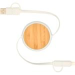 Câble rétractable 5 en 1 Chechia de 100 cm en plastique recyclé pour la synchronisation des données et la charge rapide de 45 W – Image 2