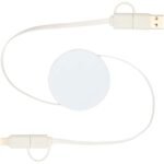 Câble rétractable 5 en 1 Citala en plastique recyclé de 90 cm pour la synchronisation des données et la charge rapide de 40 W – Image 2