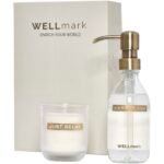 Distributeur de savon pour les mains de 250 ml et ensemble de bougies parfumées de 150 g Wellmark Discovery- parfum linge frais – Image 4