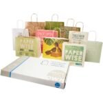 Boîte d'échantillons de sacs en papier Kraft et fabriqués à partir de déchets agricoles