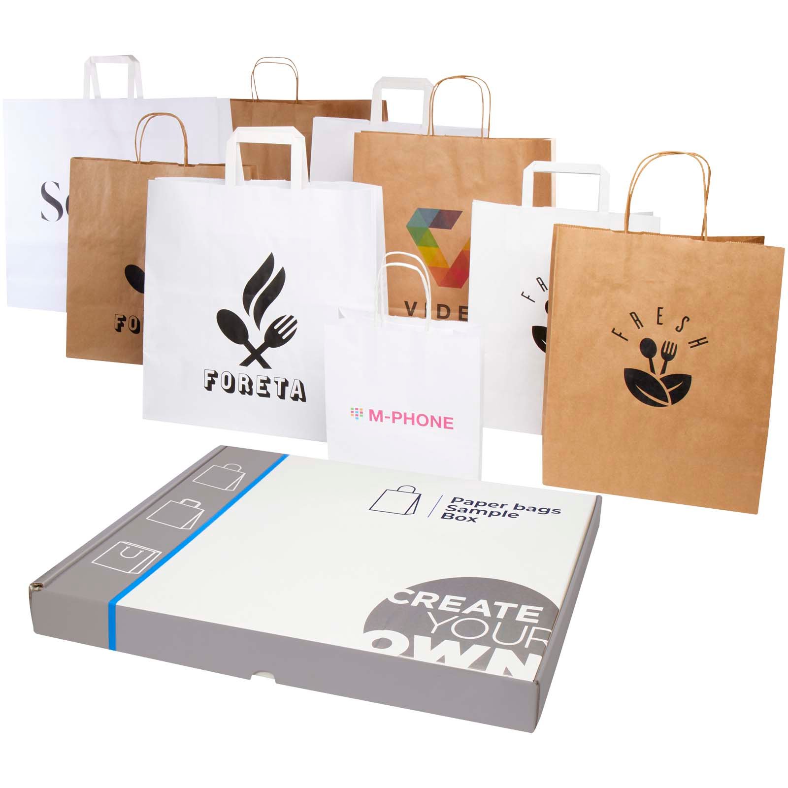 1PW00501-1 Boîte d'échantillons de sacs en papier Kraft – Image 1